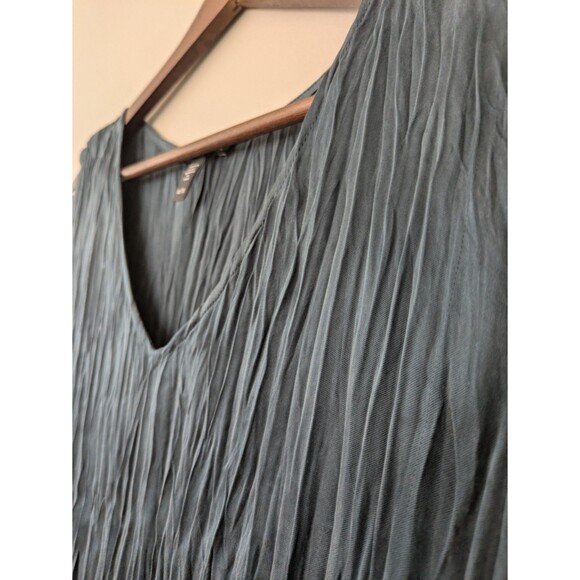 Eileen Fisher Crushed Cupro Dress XL Alpine Green Lightweight Capsule NWOT - Picture 2 of 6